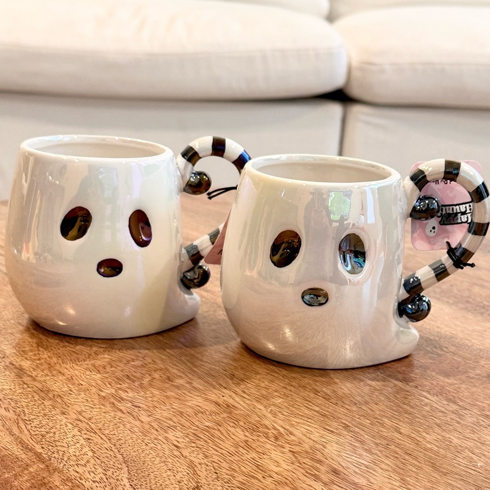 SET of 2 Ghost Iridescent Mugs